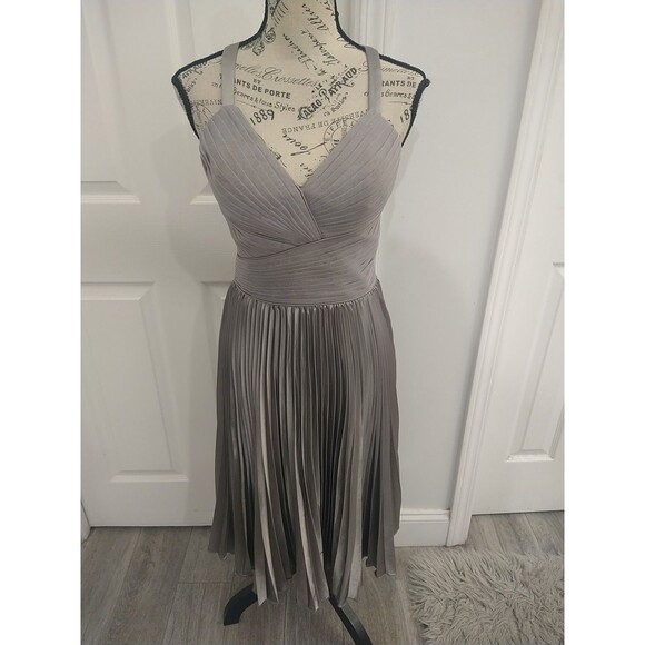 Bdba V-neck Sleeveless Marilyn Monroe Dress Gray Vintage Y2K Classic Feminine - Picture 1 of 12